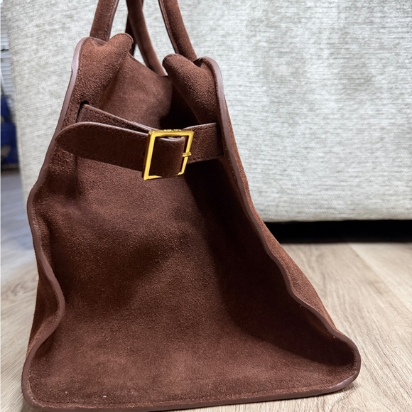 The Row Margaux 15 Suede Tote Bag Brown Made In Italy - Picture 7 of 16
